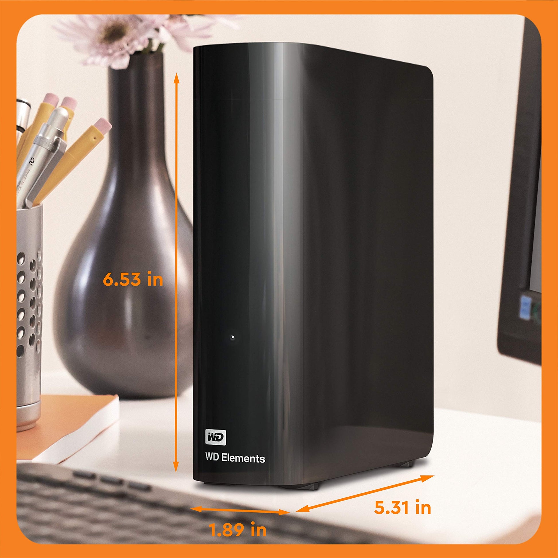 Western Digital 14TB Elements Desktop External Hard Drive, USB 3.0 external hard drive for plug-and-play storage - Western DigitalBWLG0140HBK-NESN