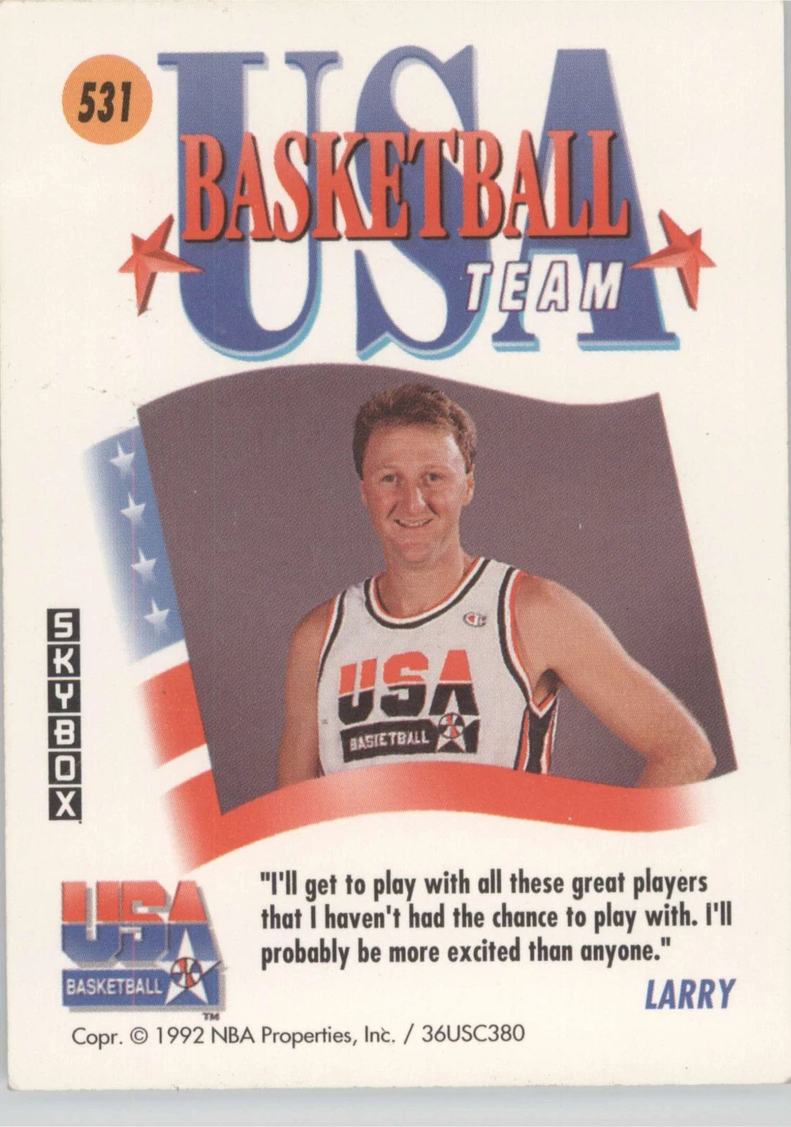 1991-92 SkyBox #531 Larry Bird